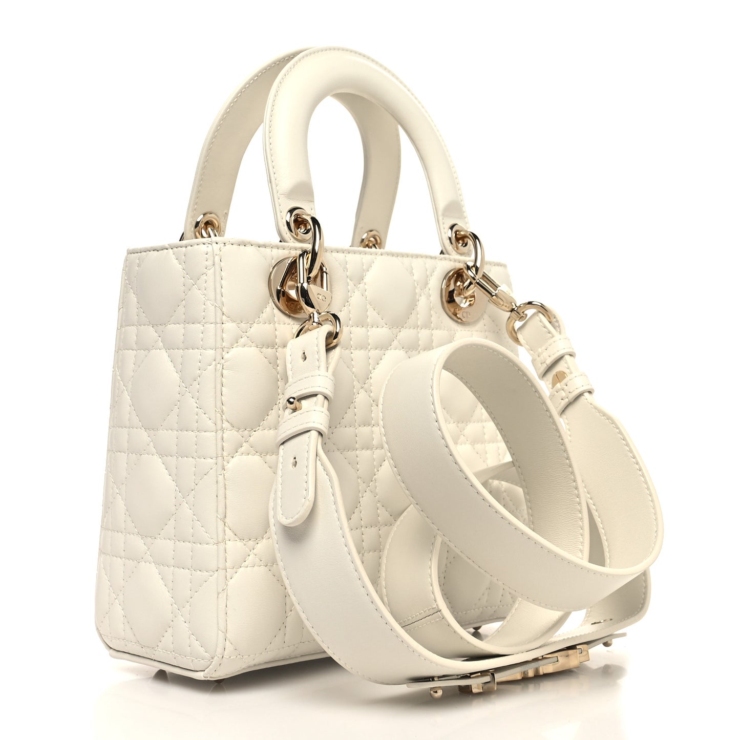 Lambskin Cannage Small My ABCDior Lady Dior White