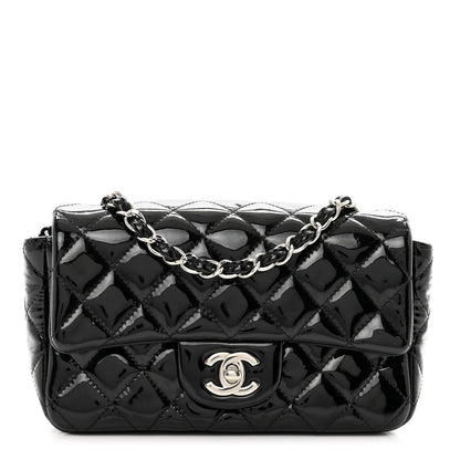 Chanel Patent Calfskin Quilted Mini Rectangular Flap Black 1 of 10