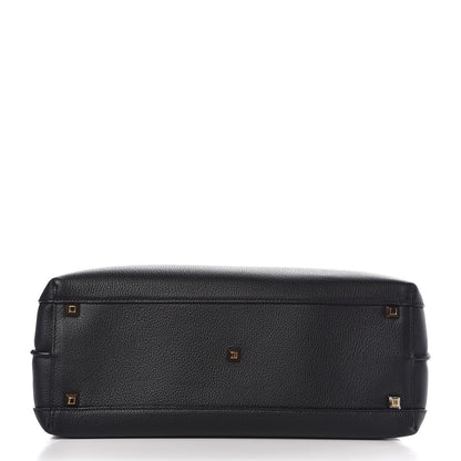 MCM Grained Calfskin Large Milla Tote Black 6 of 14