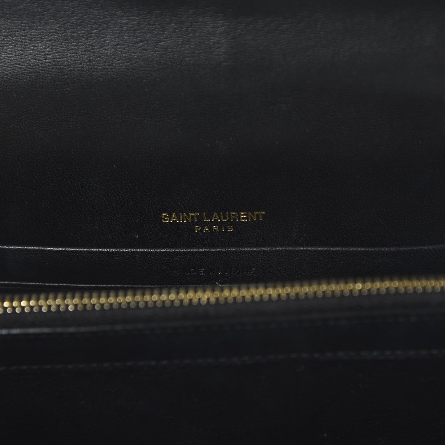 Patent Calfskin Matelasse Monogram Vicky Chain Wallet Black