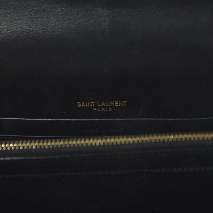 Saint Laurent Patent Calfskin Matelasse Monogram Vicky Chain Wallet Black 8 of 10