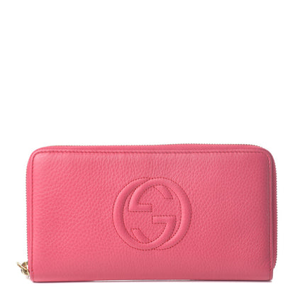 Gucci Calfskin Large Soho Zip Around Wallet Pink 1 of 7