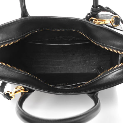Prada Saffiano City Calf Medium Esplanade Tote Militare Black 6 of 13