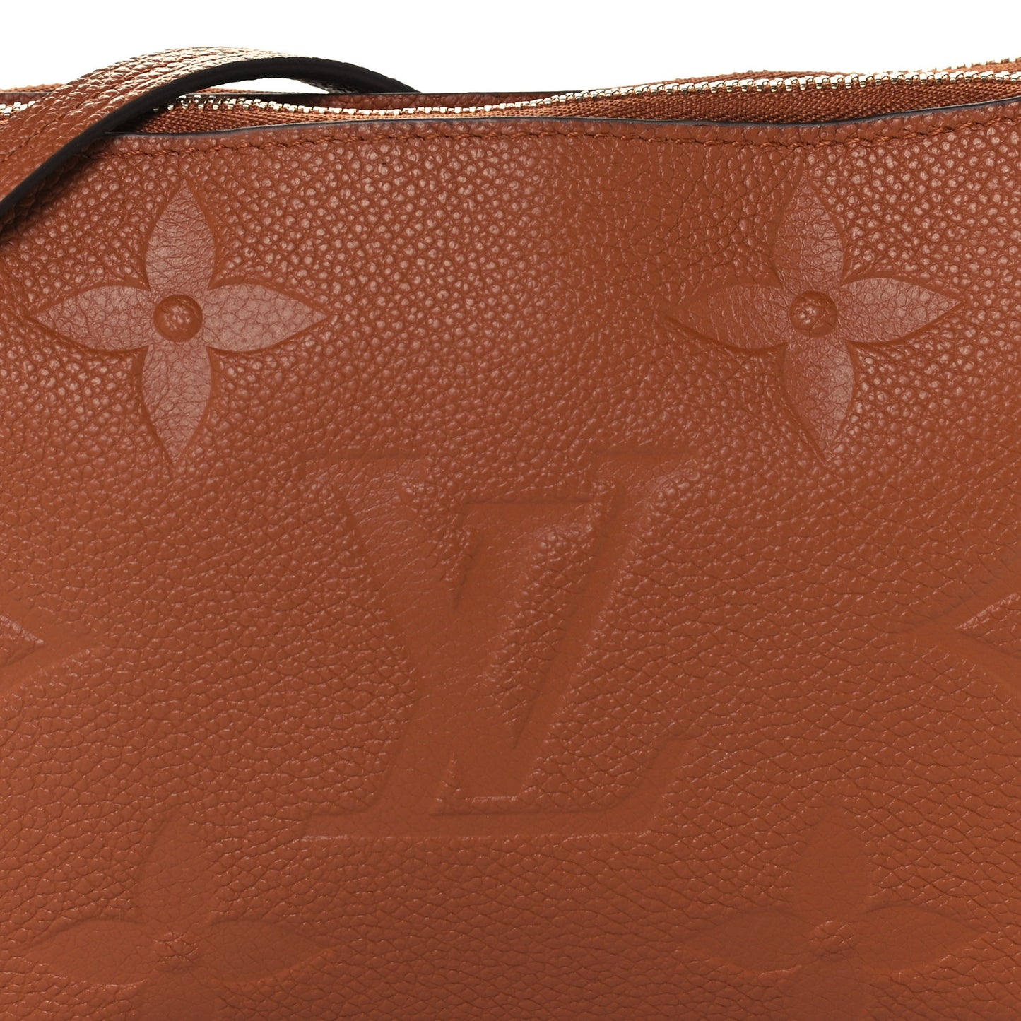 Empreinte Monogram Giant Double Zip Pochette Caramel