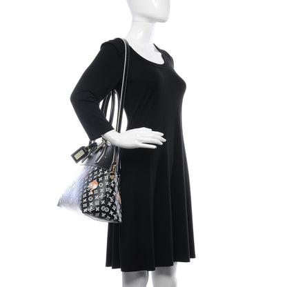 Louis Vuitton Calfskin Catogram Alma Souple MM Black 3 of 8