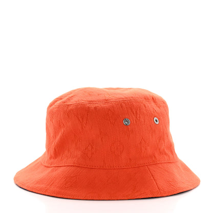 Louis Vuitton Monogram Denim Transformable Bob Bucket Hat 58 Blue Orange 1 of 11