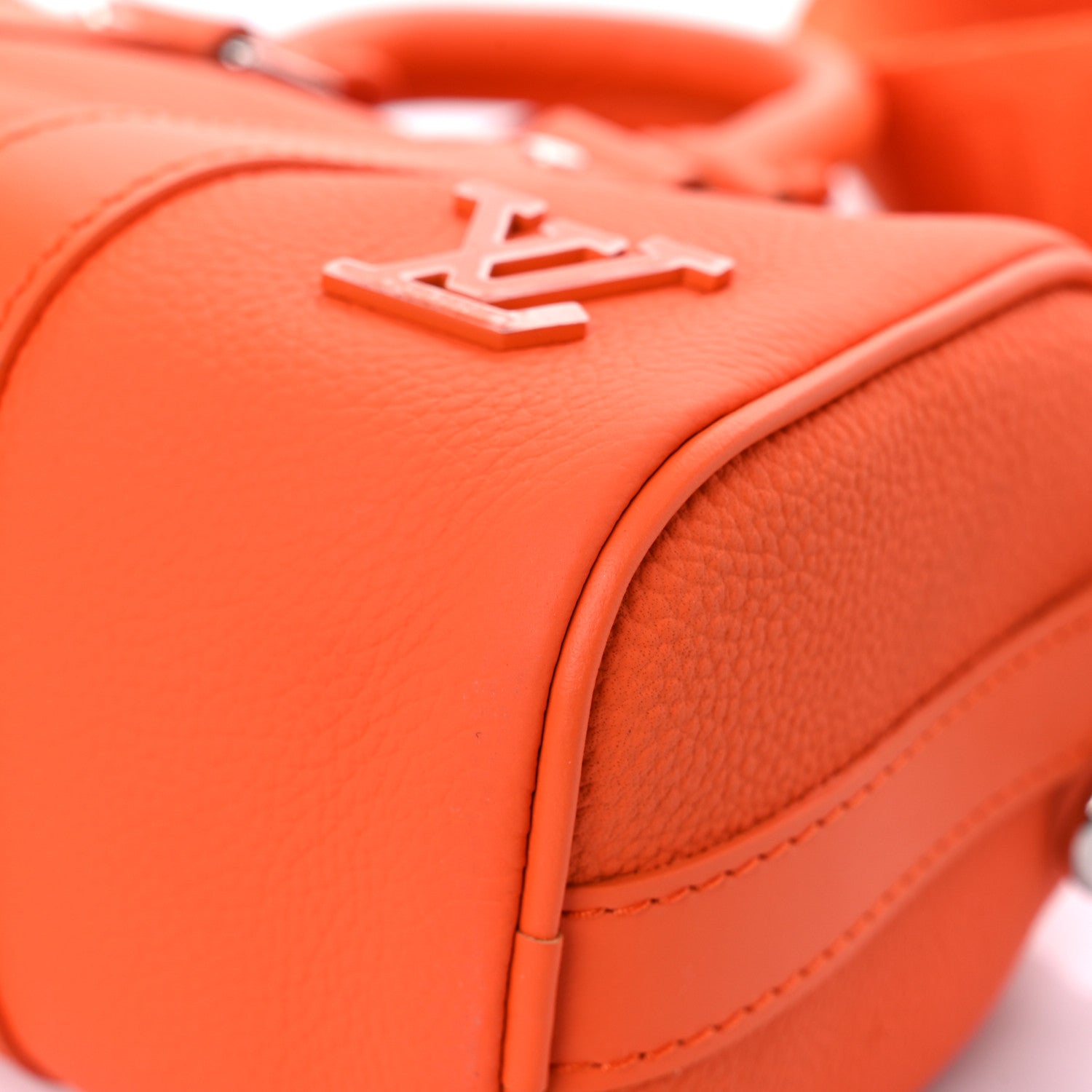 Louis Vuitton Grained Calfskin Aerogram Keepall XS Orange 8 of 12