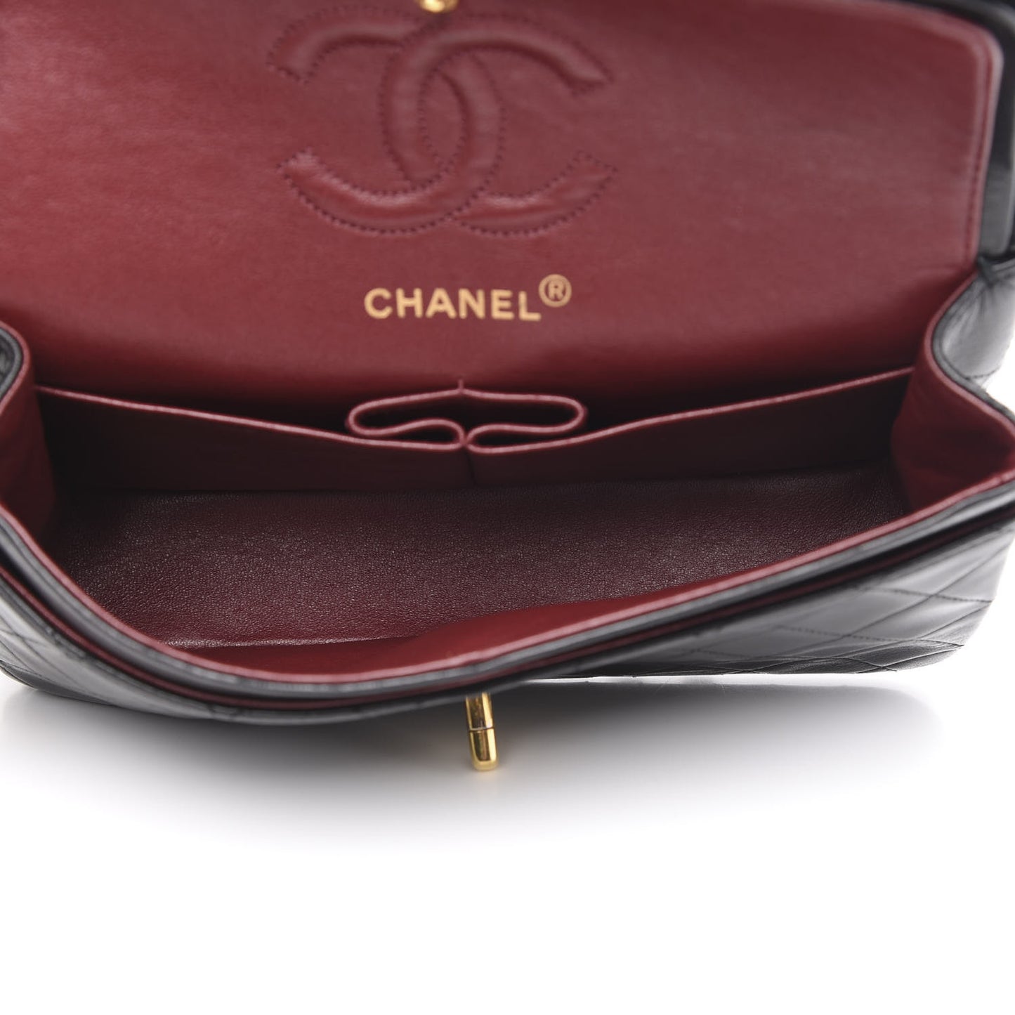 Lambskin Quilted Small Double Flap Black