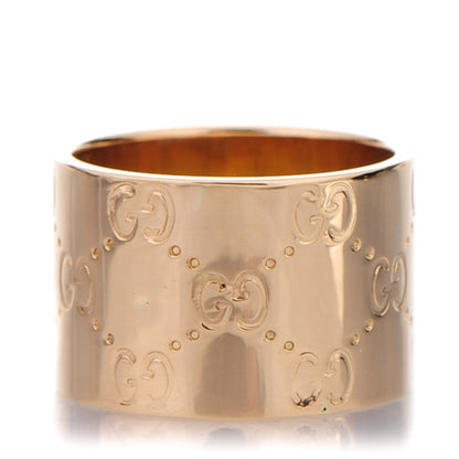 Gucci 18K Yellow Gold 14mm Icon Wide Band Ring 57 8 1 of 10