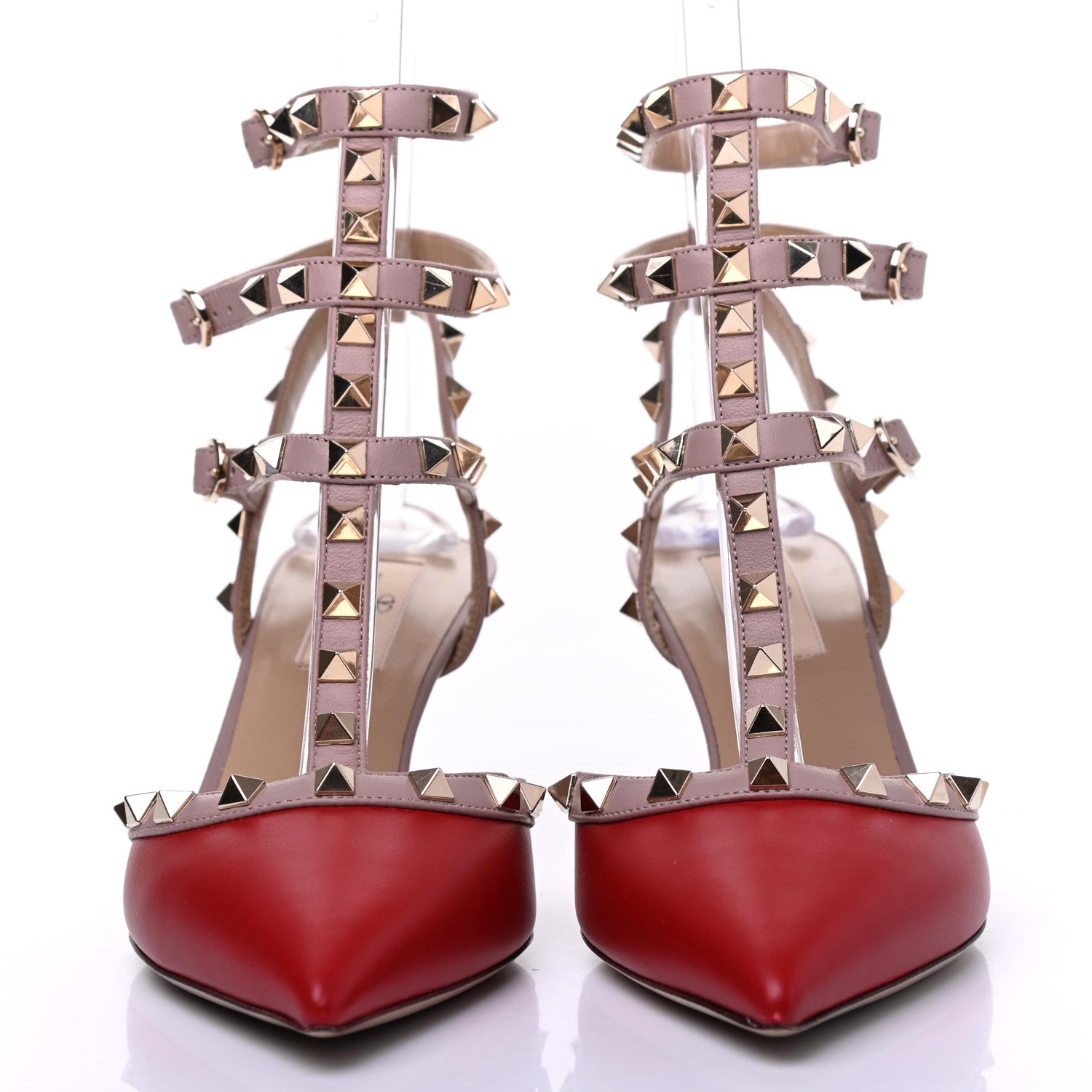 Valentino Garavani Nappa Rockstud Ankle Strap 65mm Pumps 38.5 Rosso Valentino Poudre 2 of 11