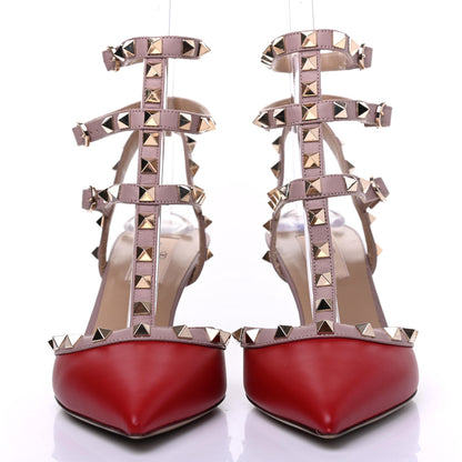 Valentino Garavani Nappa Rockstud Ankle Strap 65mm Pumps 38.5 Rosso Valentino Poudre 2 of 11