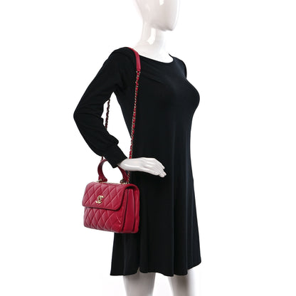 Chanel Lambskin Quilted Small Trendy CC Dual Handle Bag Dark Pink 2 of 9