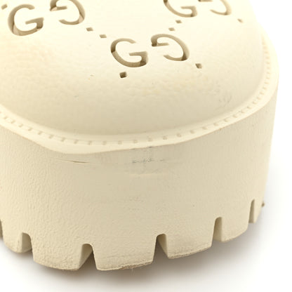 Gucci Rubber GG Monogram Perforated Elea Platform 55mm Lug Sole Sandals 39 Mystic White 10 of 16