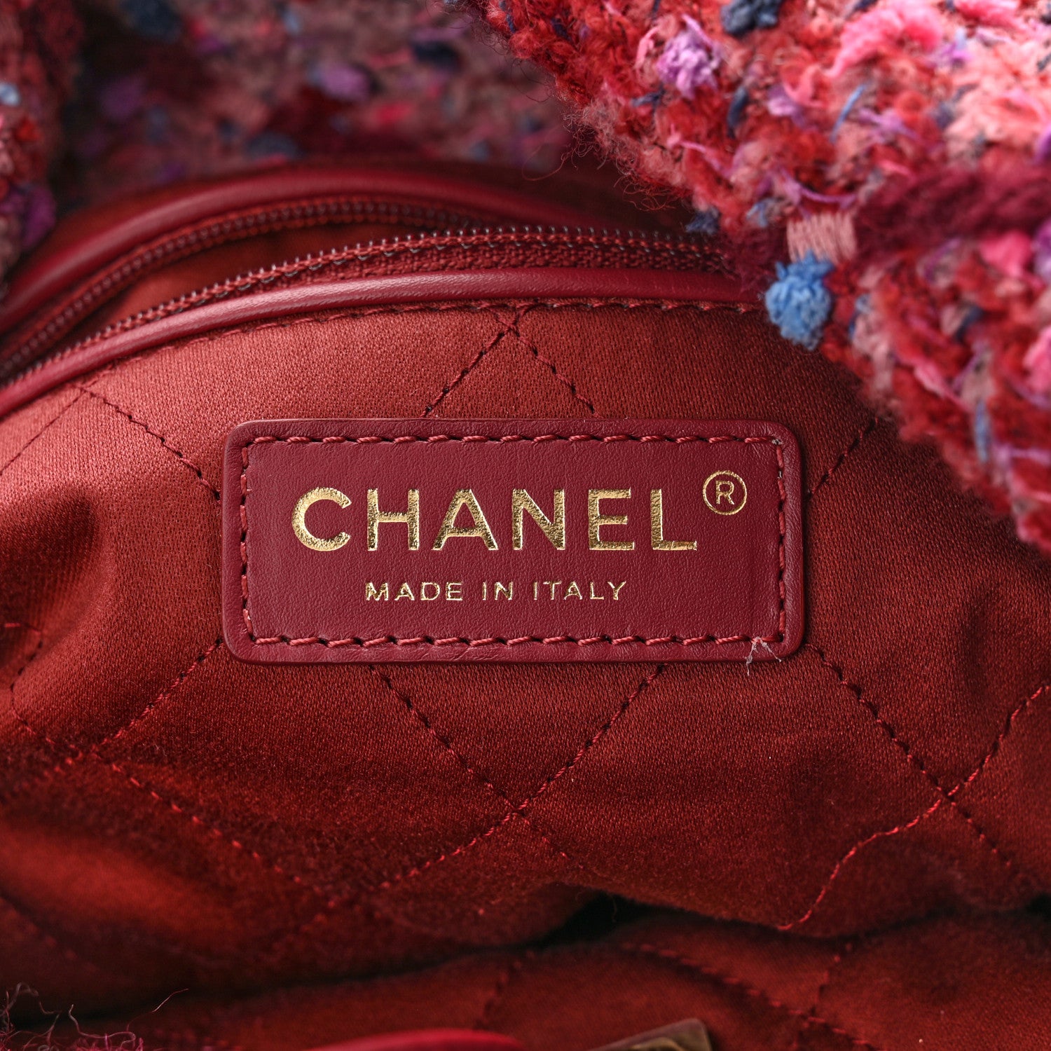 Chanel Tweed Quilted Chanel 22 Pink Burgundy 7 of 11