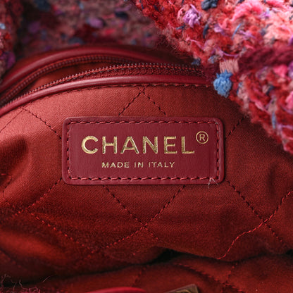 Chanel Tweed Quilted Chanel 22 Pink Burgundy 7 of 11