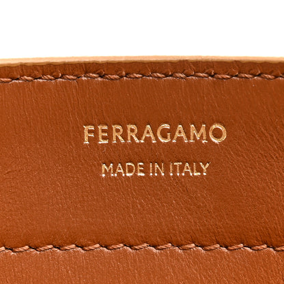 Salvatore Ferragamo Suede Alligator Embossed Mini Hug Crossbody Bag Natural Brown 7 of 10