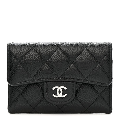Chanel Caviar Quilted Flap Card Holder Wallet Black 1 of 8