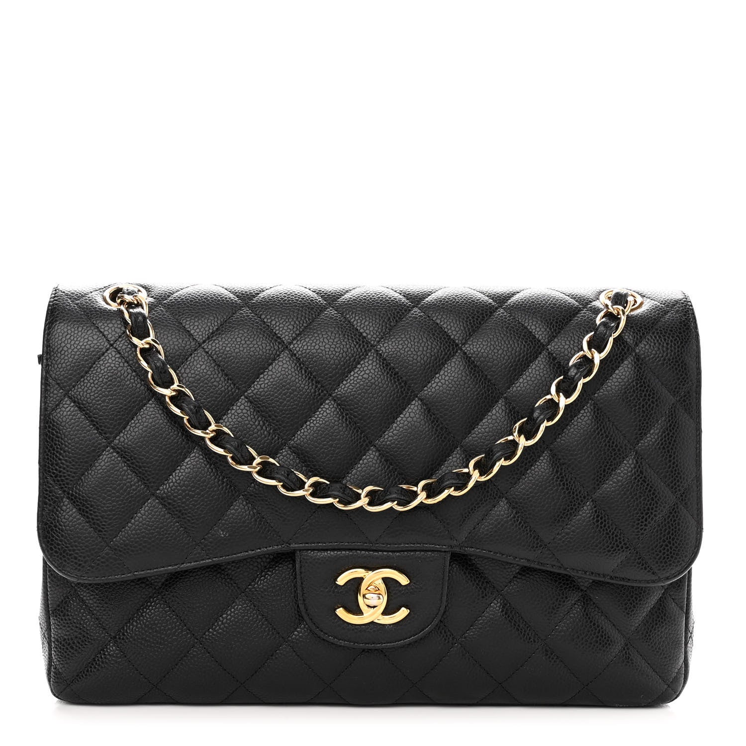 Chanel Caviar Quilted Jumbo Double Flap Black 1 of 12