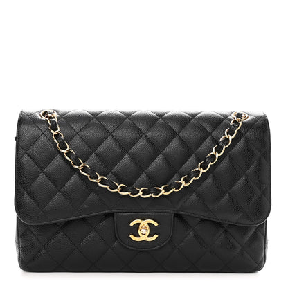 Chanel Caviar Quilted Jumbo Double Flap Black 1 of 12