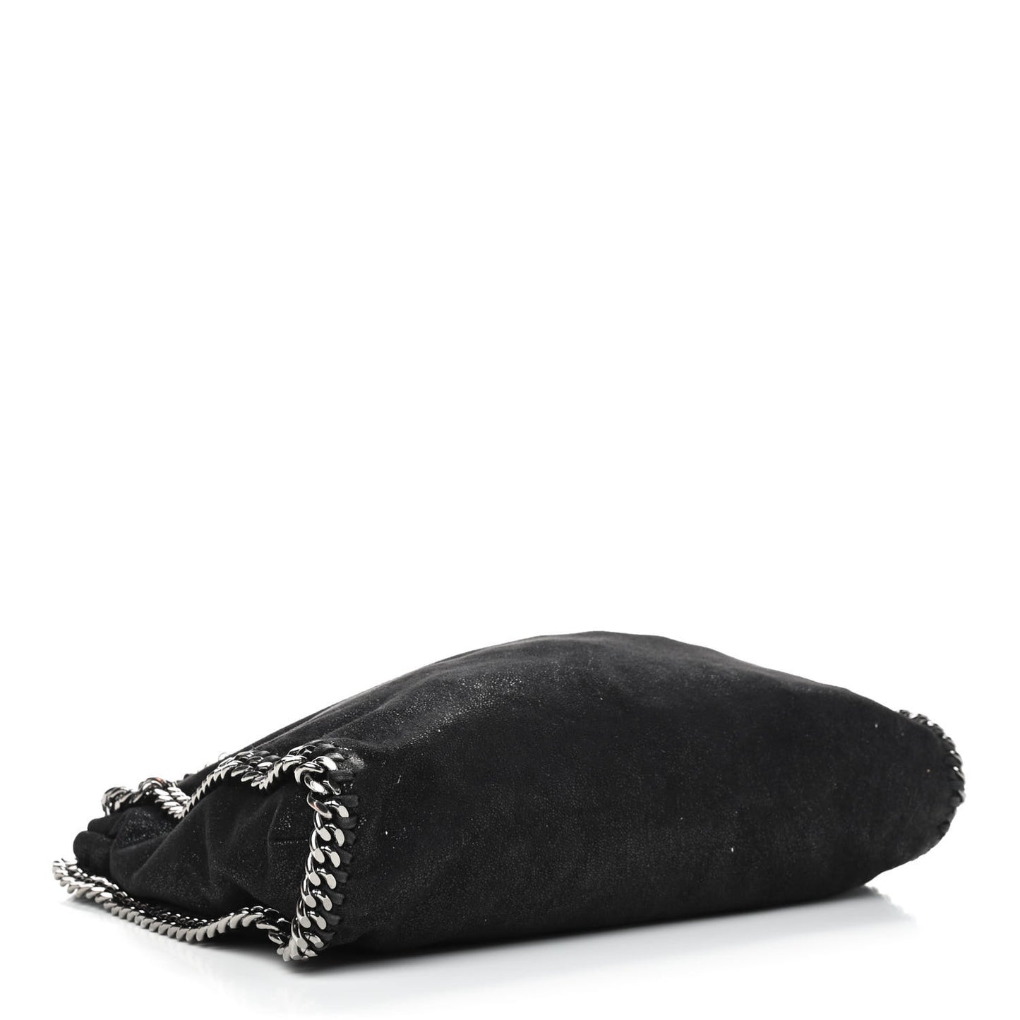 Embellished Shaggy Deer Small Falabella Fold Over Tote Black