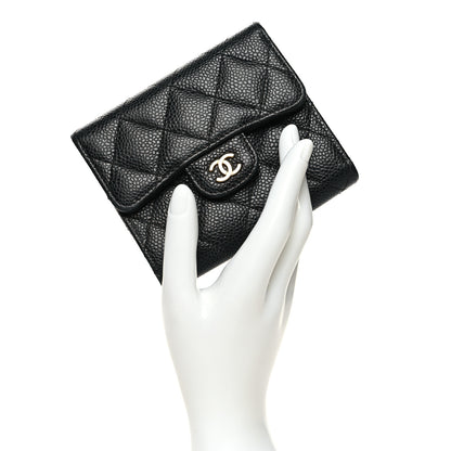 Chanel Caviar Quilted Compact Flap Wallet Black 2 of 12