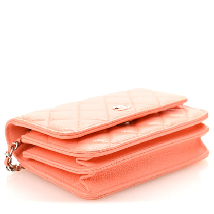 Chanel Caviar Quilted Mini Wallet On Chain WOC Coral 4 of 11