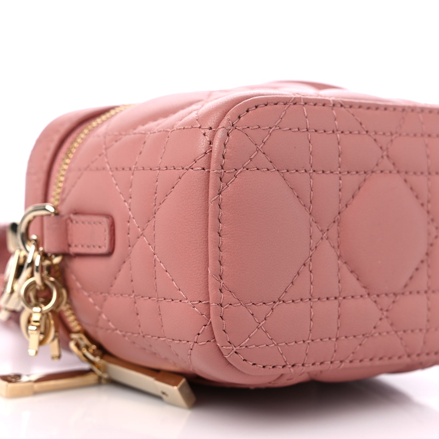 Lambskin Cannage Micro Vanity Case Ethereal Pink