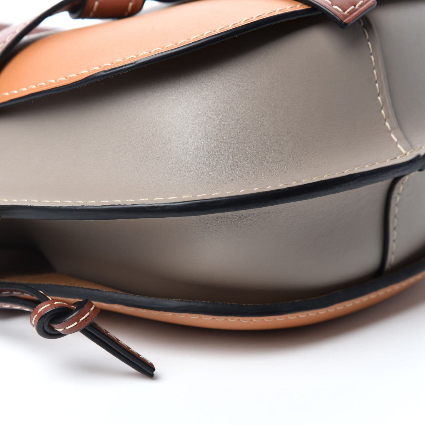 Calfskin Small Gate Crossbody Bag Amber Light Grey Rust