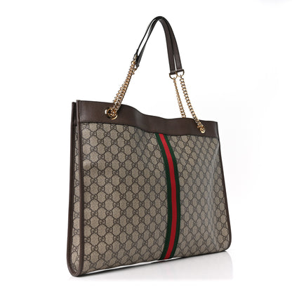Gucci GG Supreme Monogram Large Rajah Chain Tote Beige New Acero 4 of 11