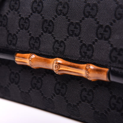 Gucci Monogram Bamboo Bar Clutch Black 10 of 11