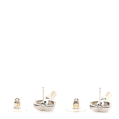 Chanel Crystal Pearl Flower CC Drop Earrings Silver 3 of 4