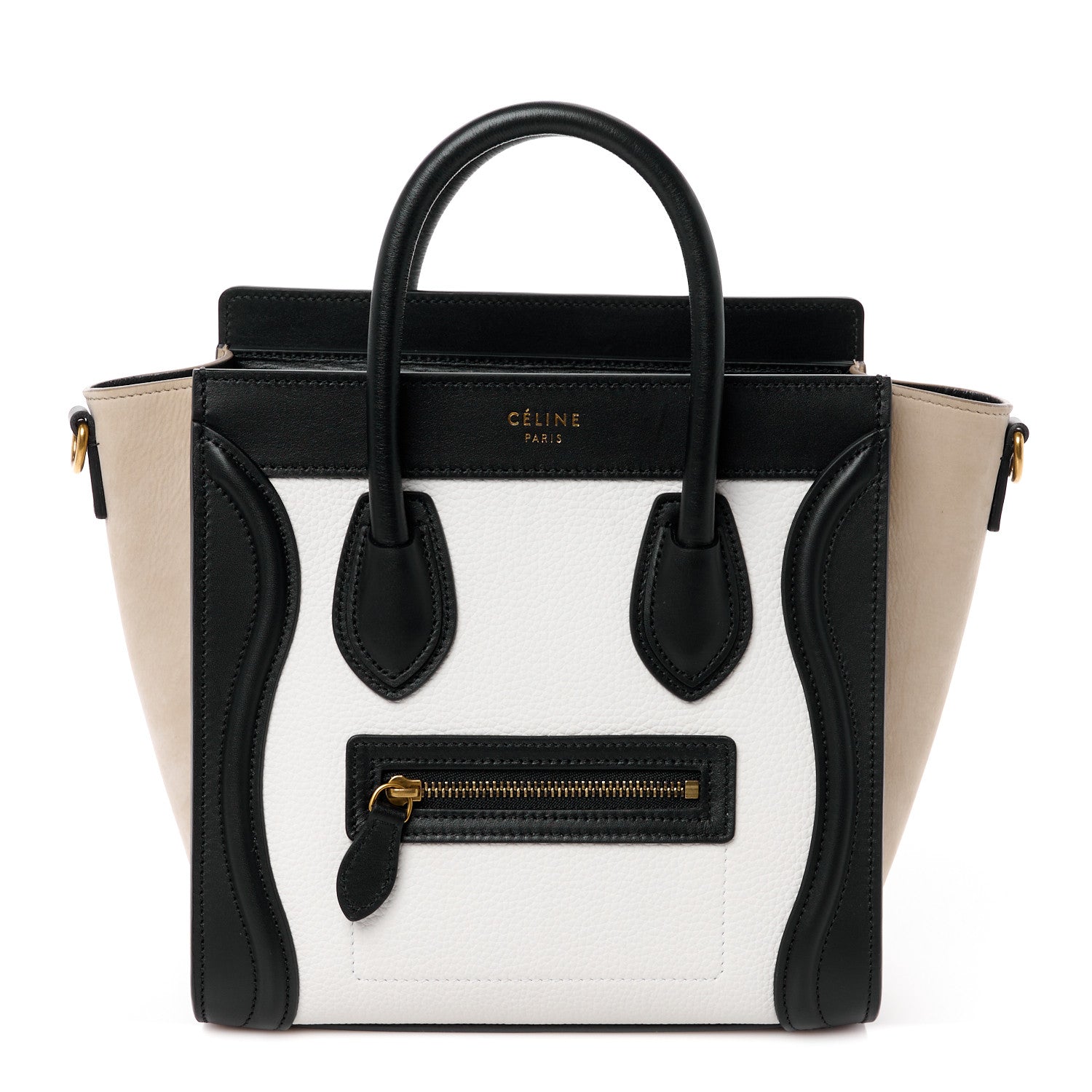 Celine Bullhide Calfskin Nubuck Nano Tri-Color Luggage White 1 of 10