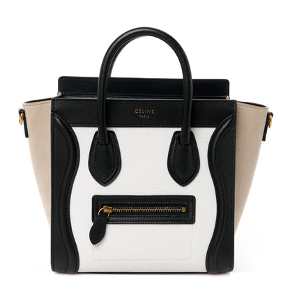 Celine Bullhide Calfskin Nubuck Nano Tri-Color Luggage White 1 of 10