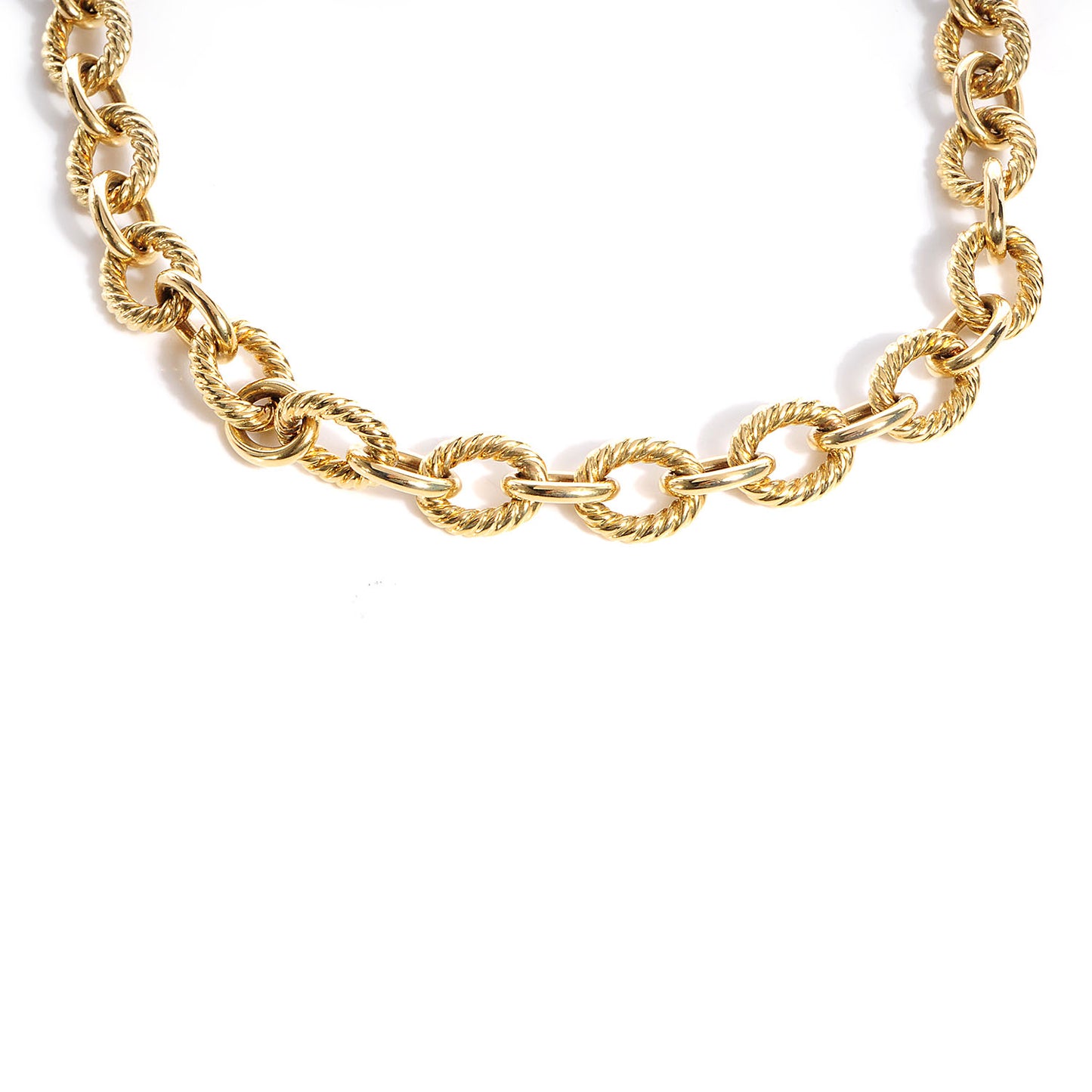 18k Yellow Gold Large Oval Link 16mm Chain Necklace