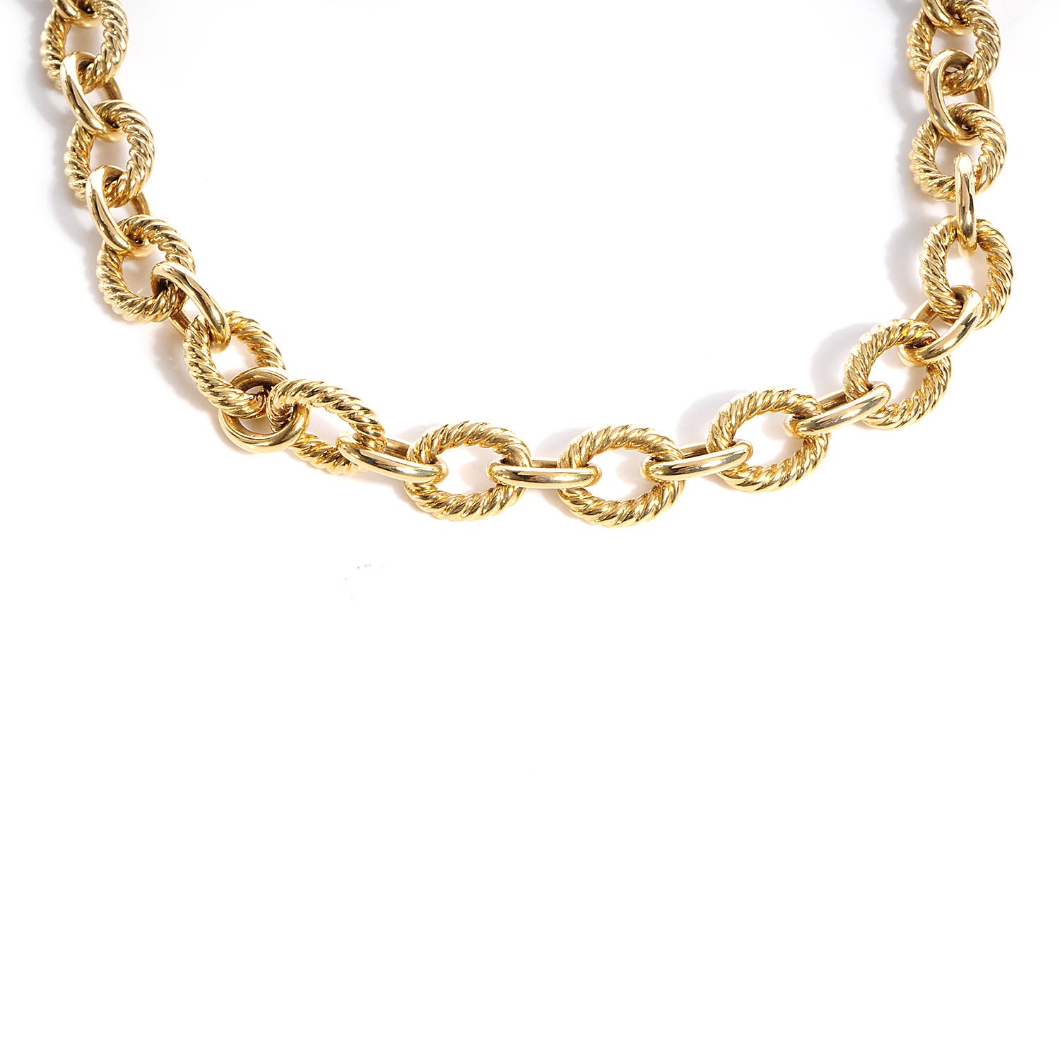 David Yurman 18k Yellow Gold Large Oval Link 16mm Chain Necklace 3 of 6