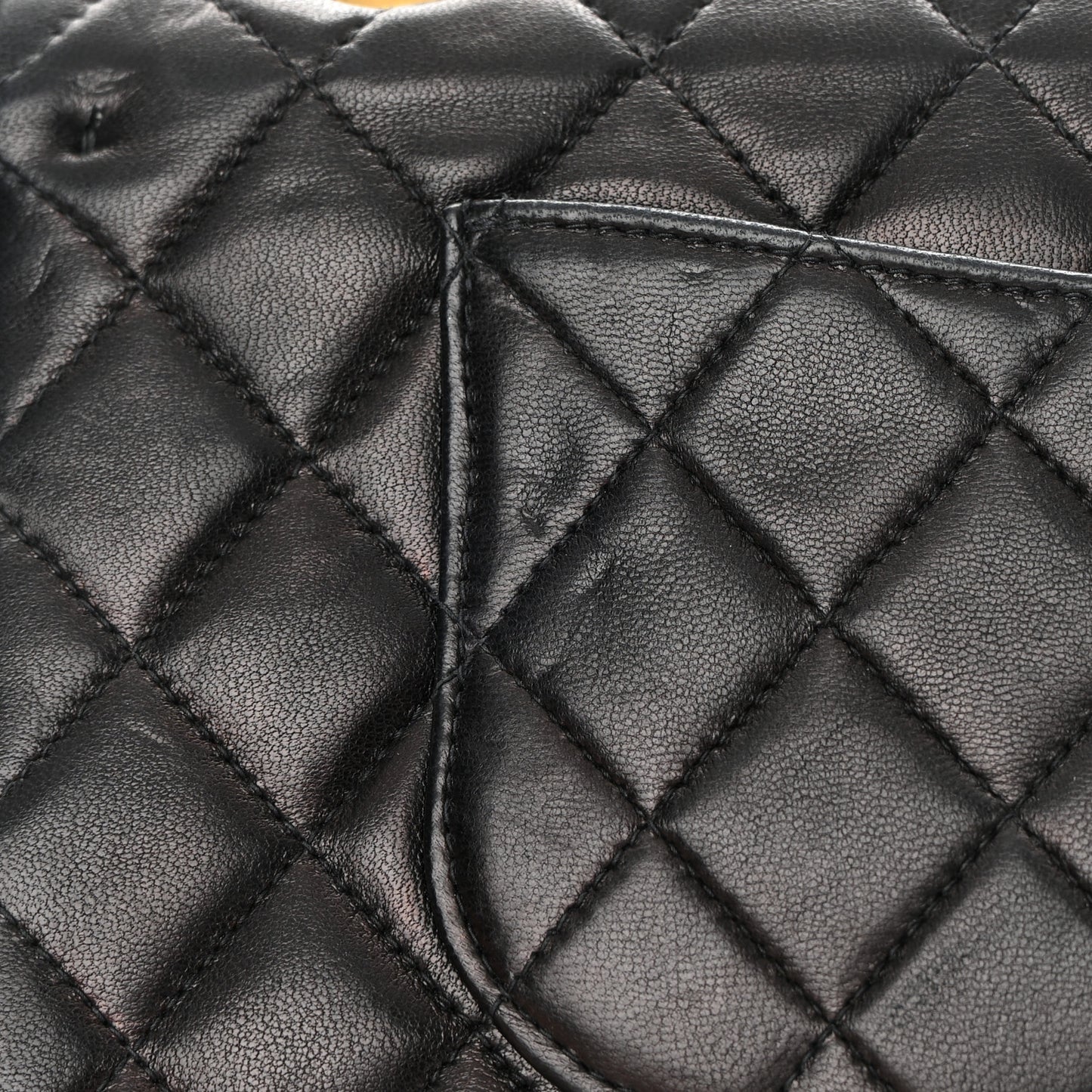 Lambskin Quilted Medium Double Flap Black