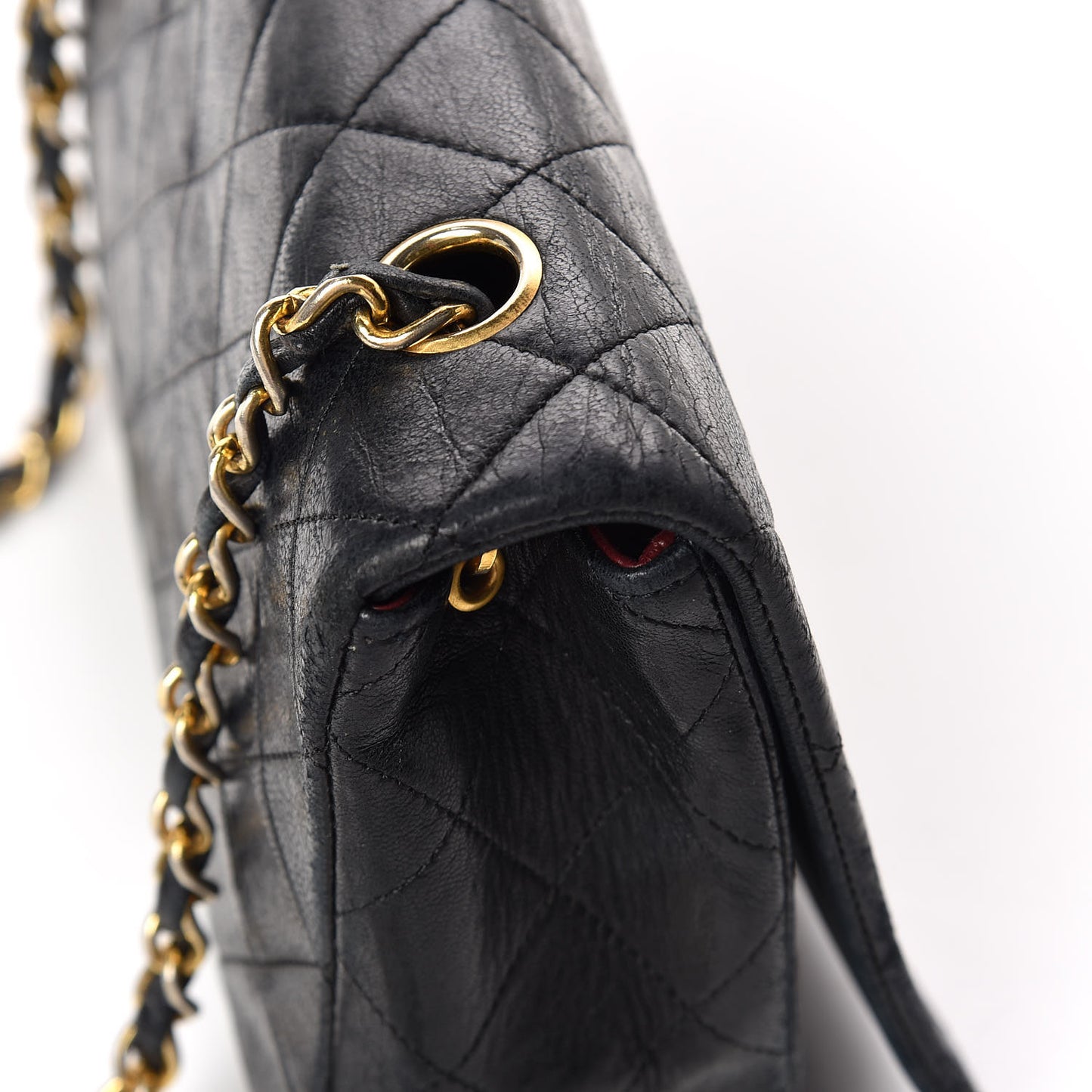 Lambskin Quilted Small Single Flap Black