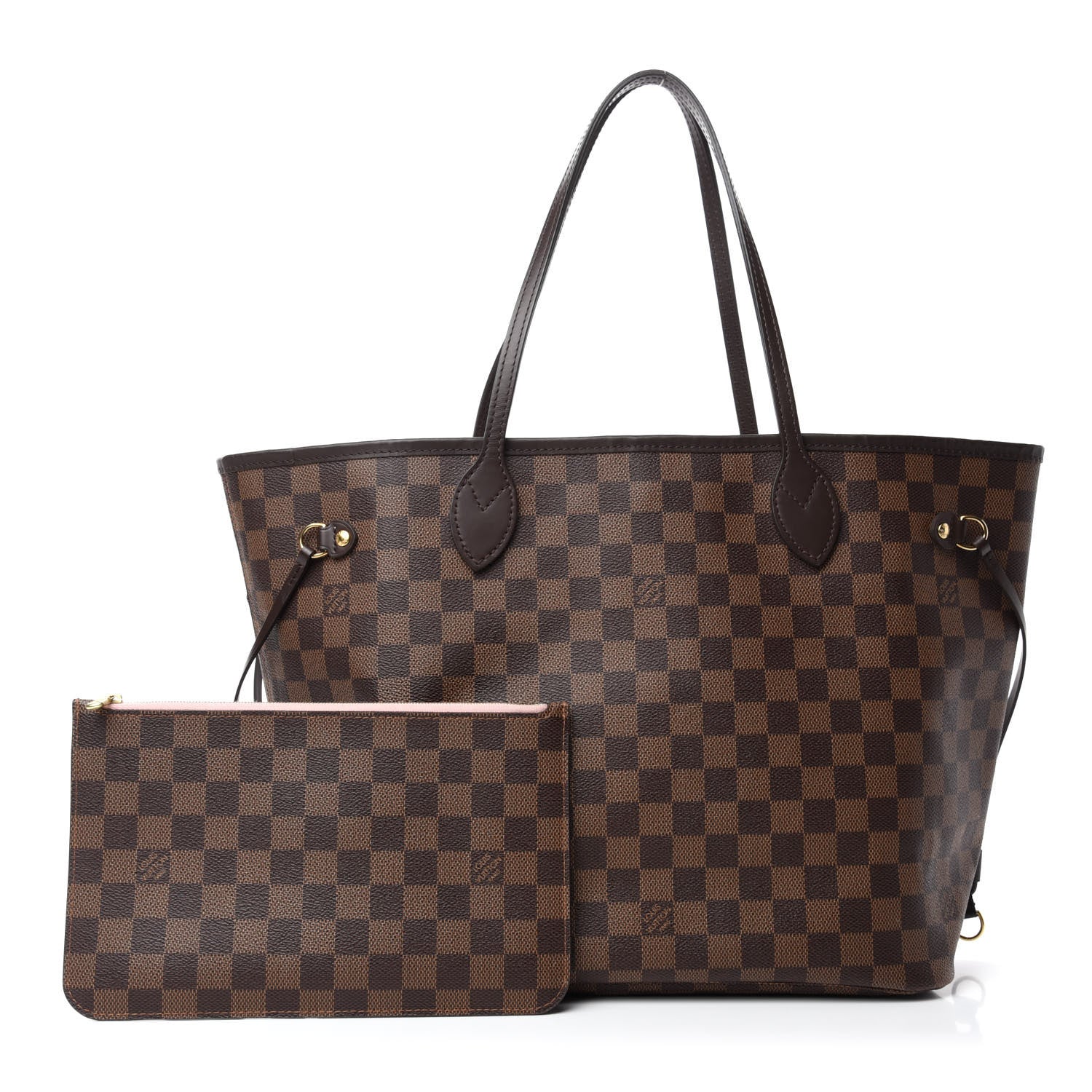 Louis Vuitton Damier Ebene Neo Neverfull MM Rose Ballerine 1 of 11