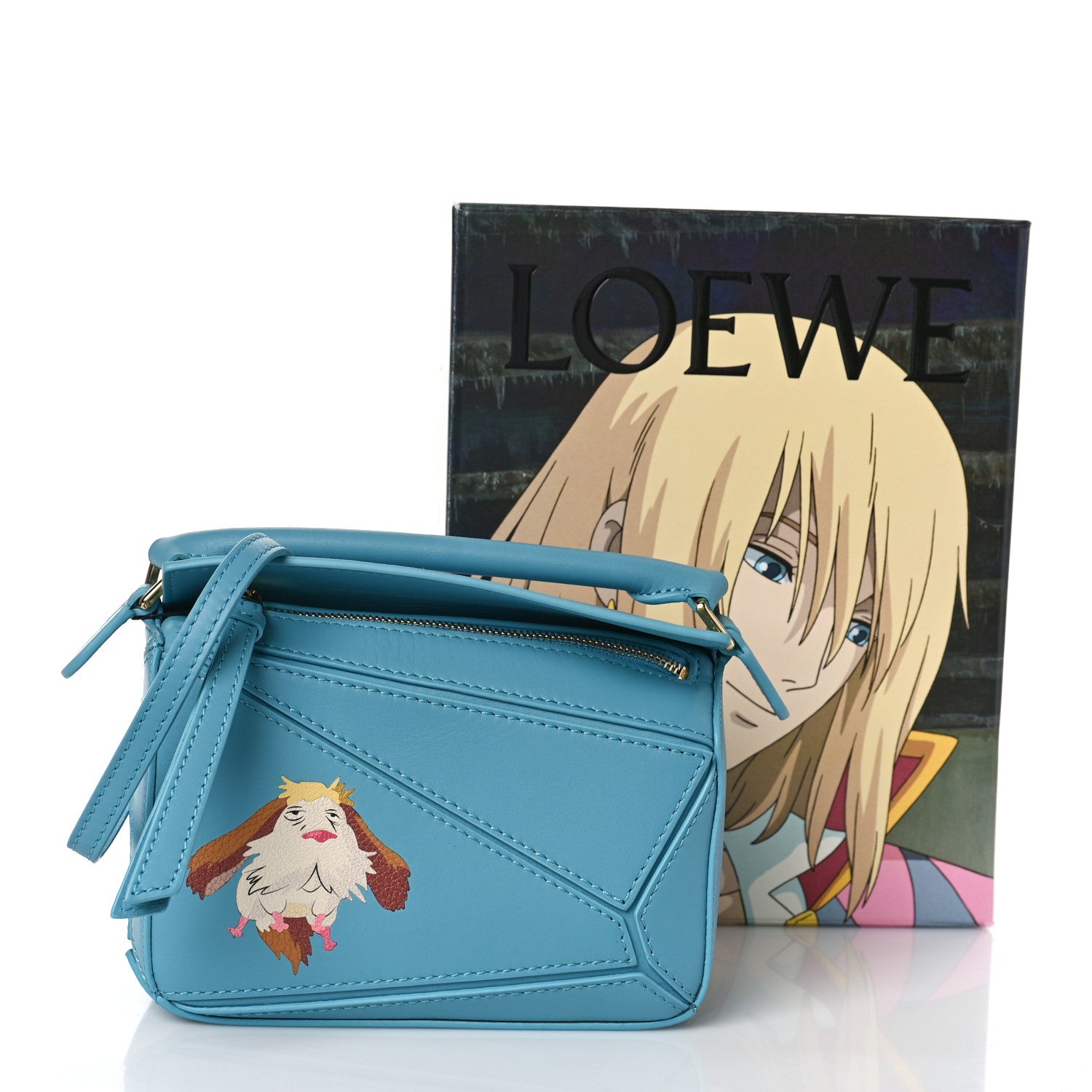 Loewe X HOWLS MOVING CASTLE Satin Calfskin Mini Heen Puzzle Bag