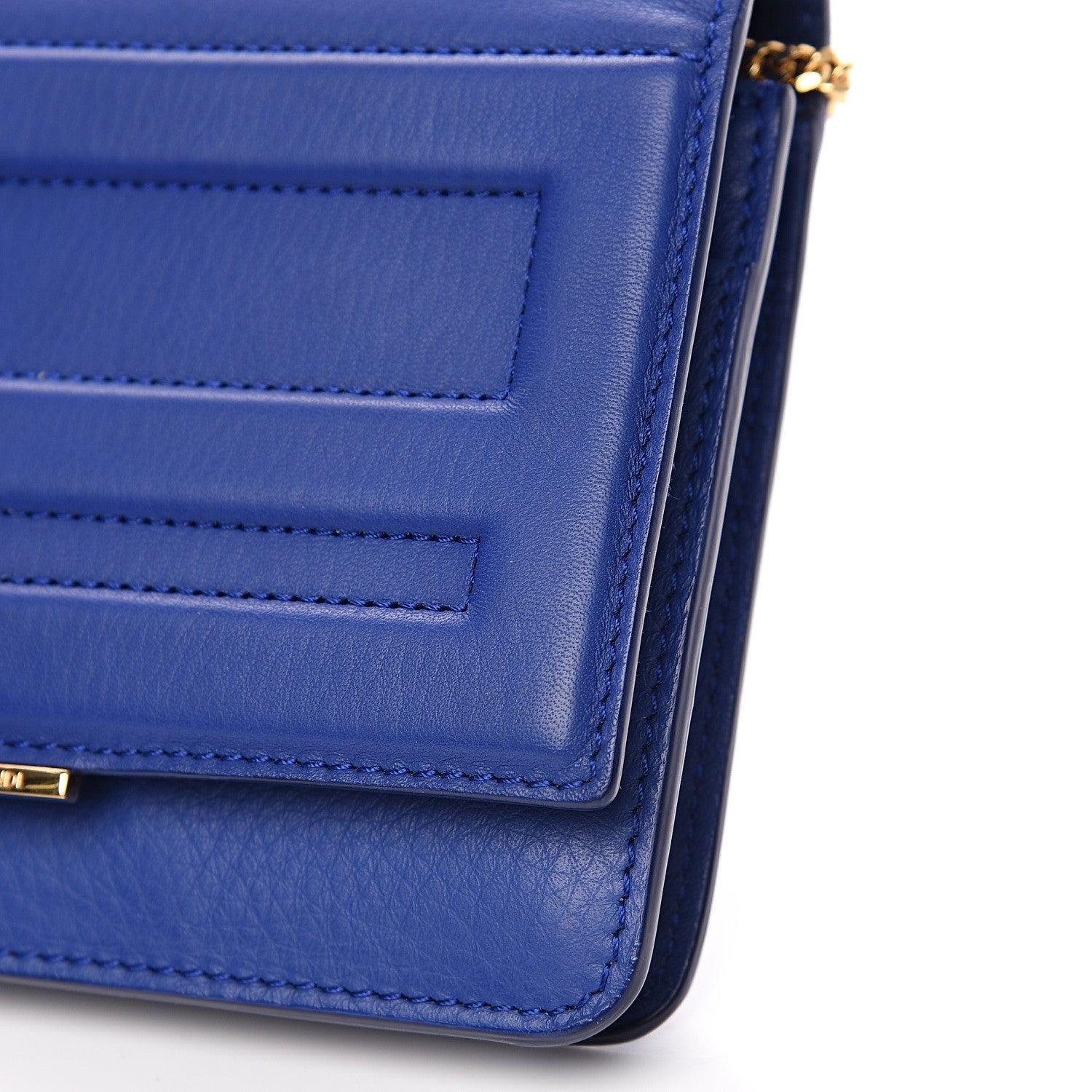 Fendi Vitello Flamingo Tube Wallet on Chain Blue Neon 8 of 9