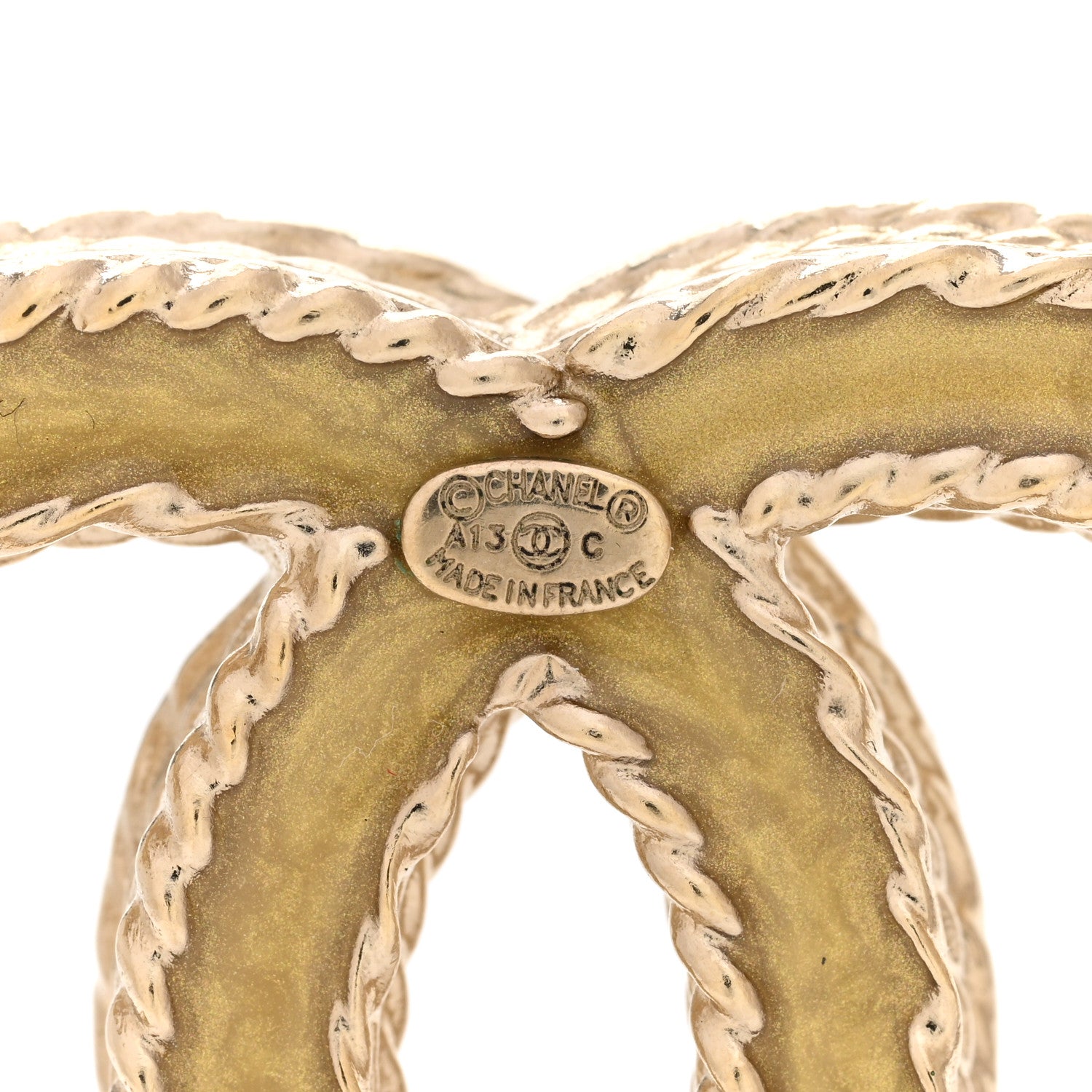 Chanel Crystal CC Brooch Light Gold 4 of 4