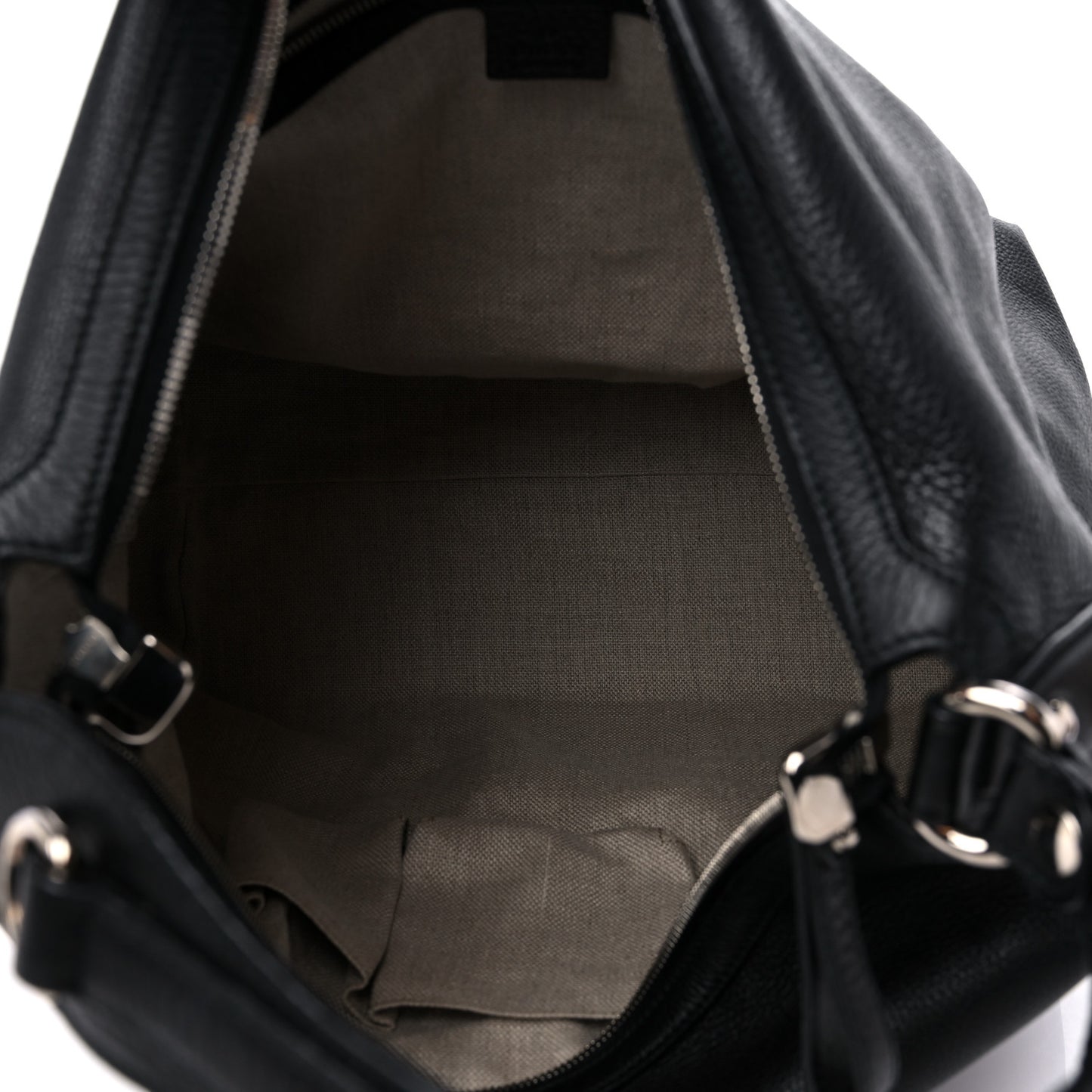 Pebbled Calfskin Large Icon Bit Hobo Black