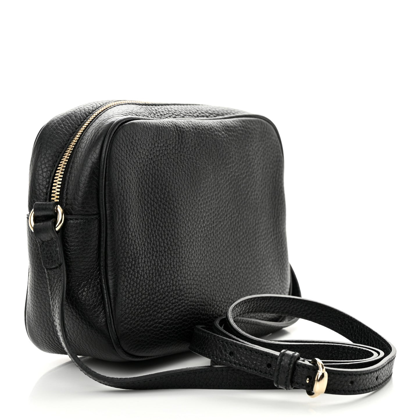 Pebbled Calfskin Small Soho Disco Bag Black