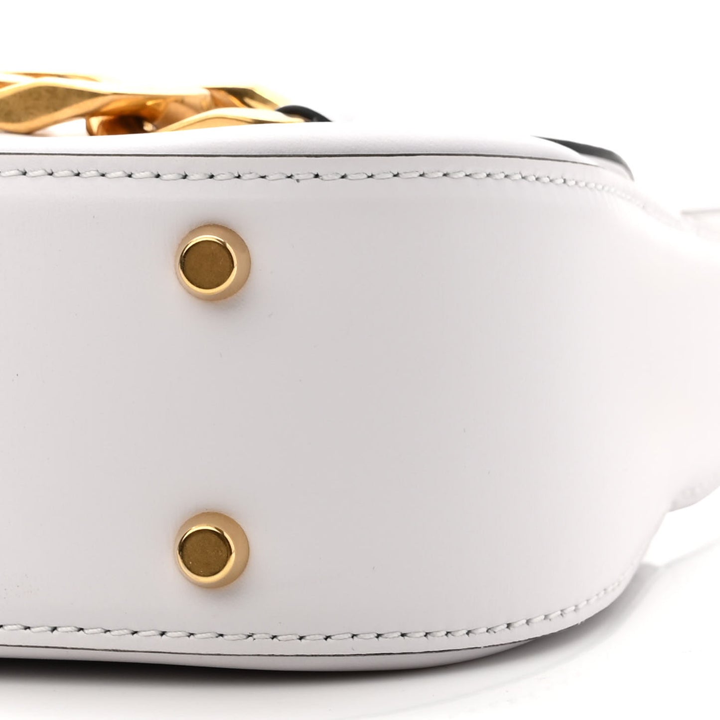 Calfskin Small Vlogo Chain Shoulder Bag Optic White