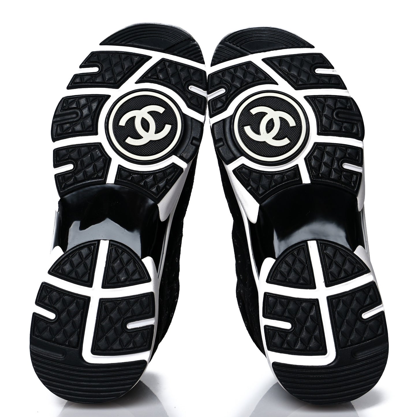 Suede Calfskin Printed CC Sneakers 37 Black
