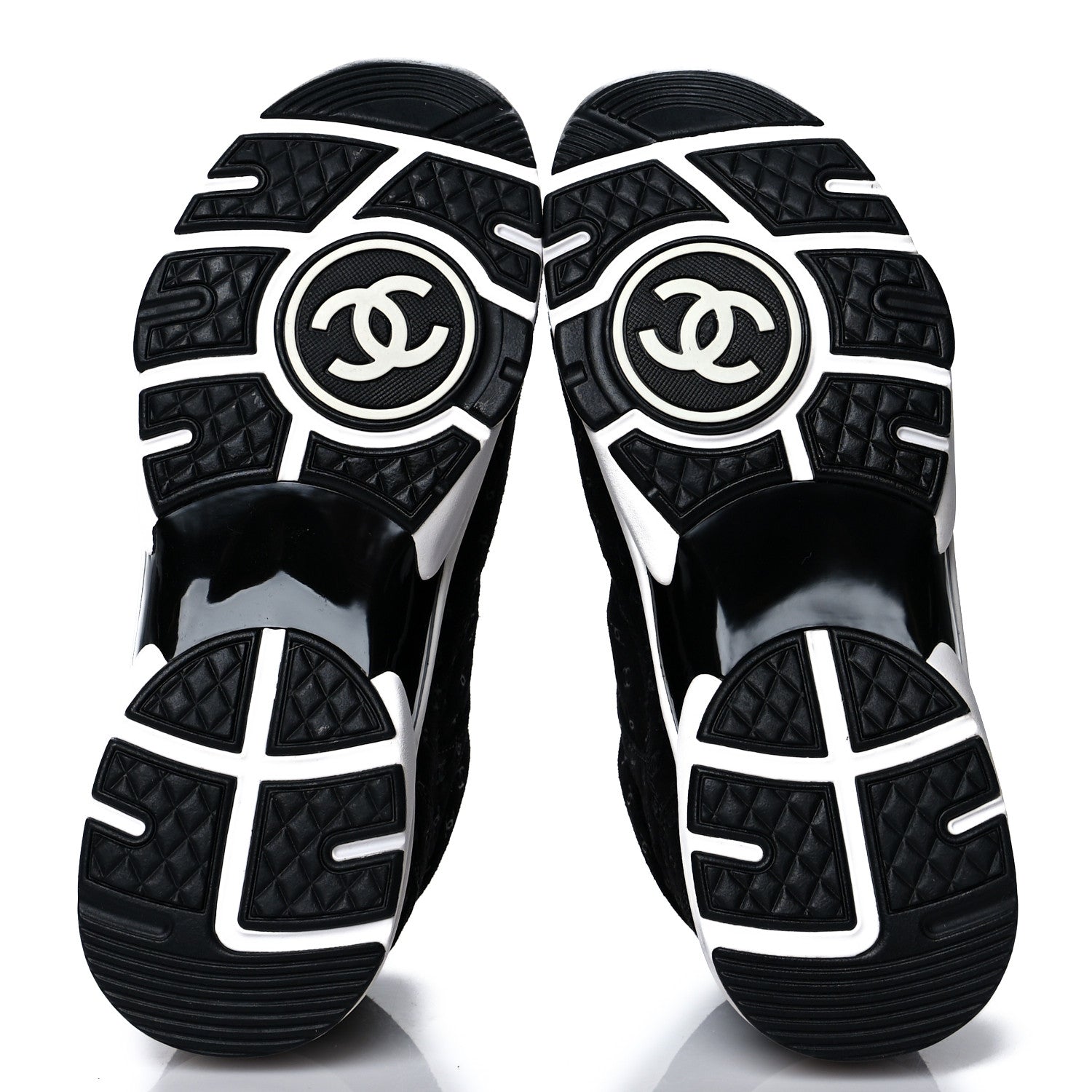 Chanel Suede Calfskin Printed CC Sneakers 37 Black 5 of 8