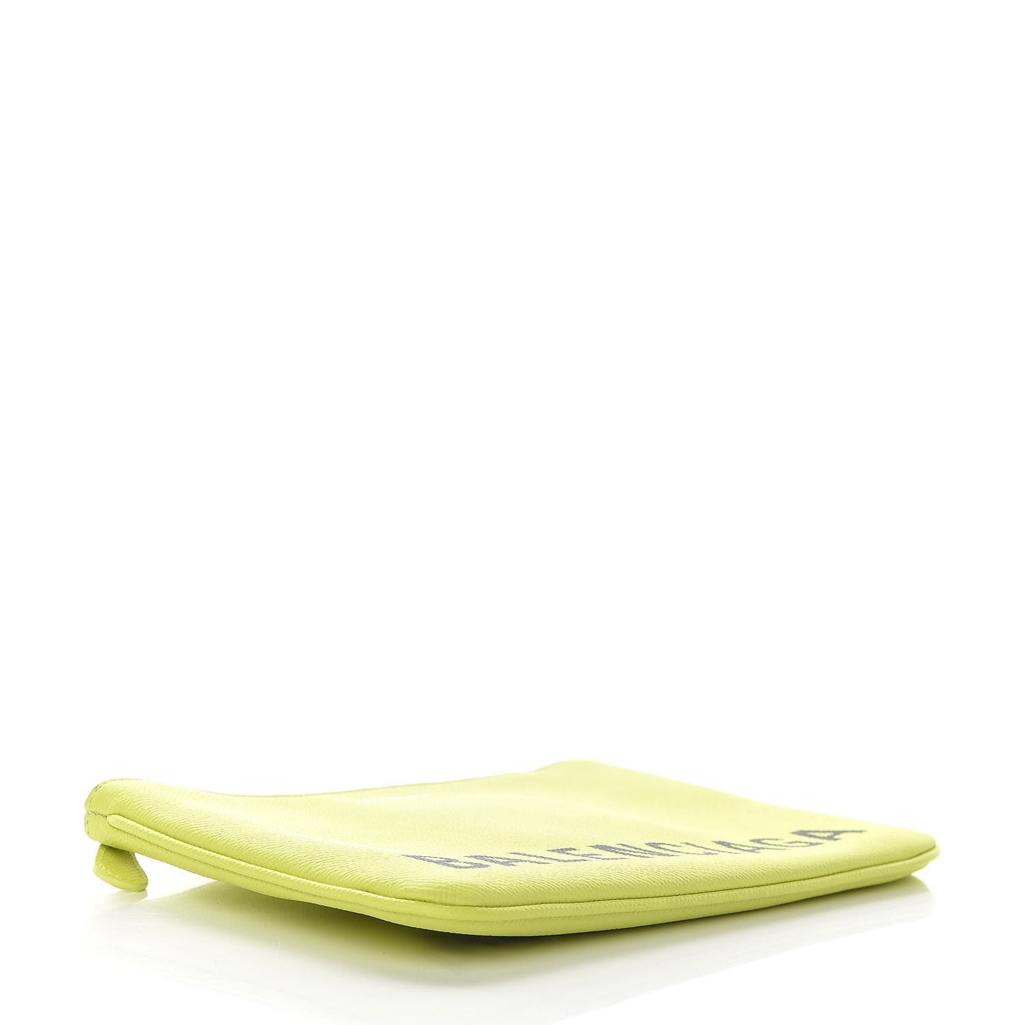 Grained Calfskin Logo Ville Zip Pouch M Acid Green Black