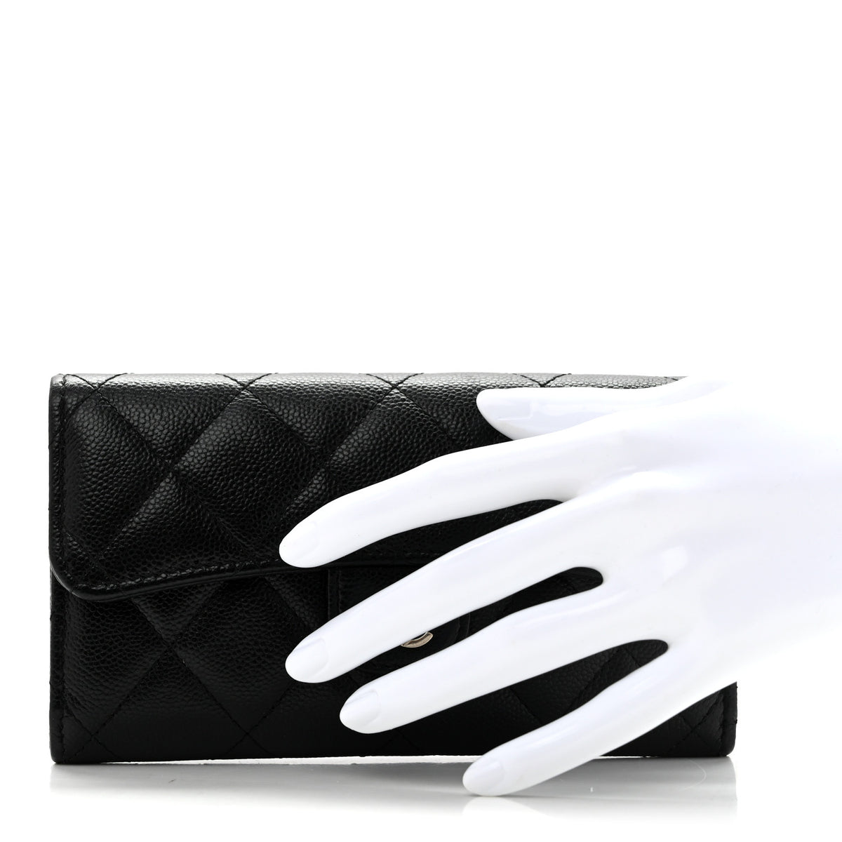 Chanel Caviar Quilted Medium Gusset Flap Wallet Black 2 of 10