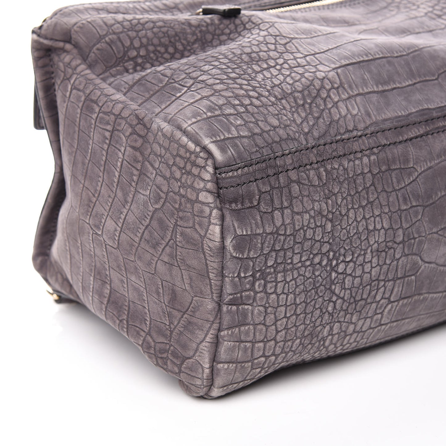 Nubuck Crocodile Embossed Medium Pandora Grey