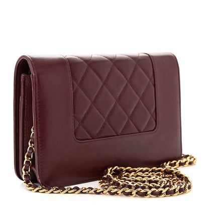 Chanel Sheepskin Quilted Mademoiselle Vintage Wallet On Chain WOC Burgundy 3 of 13